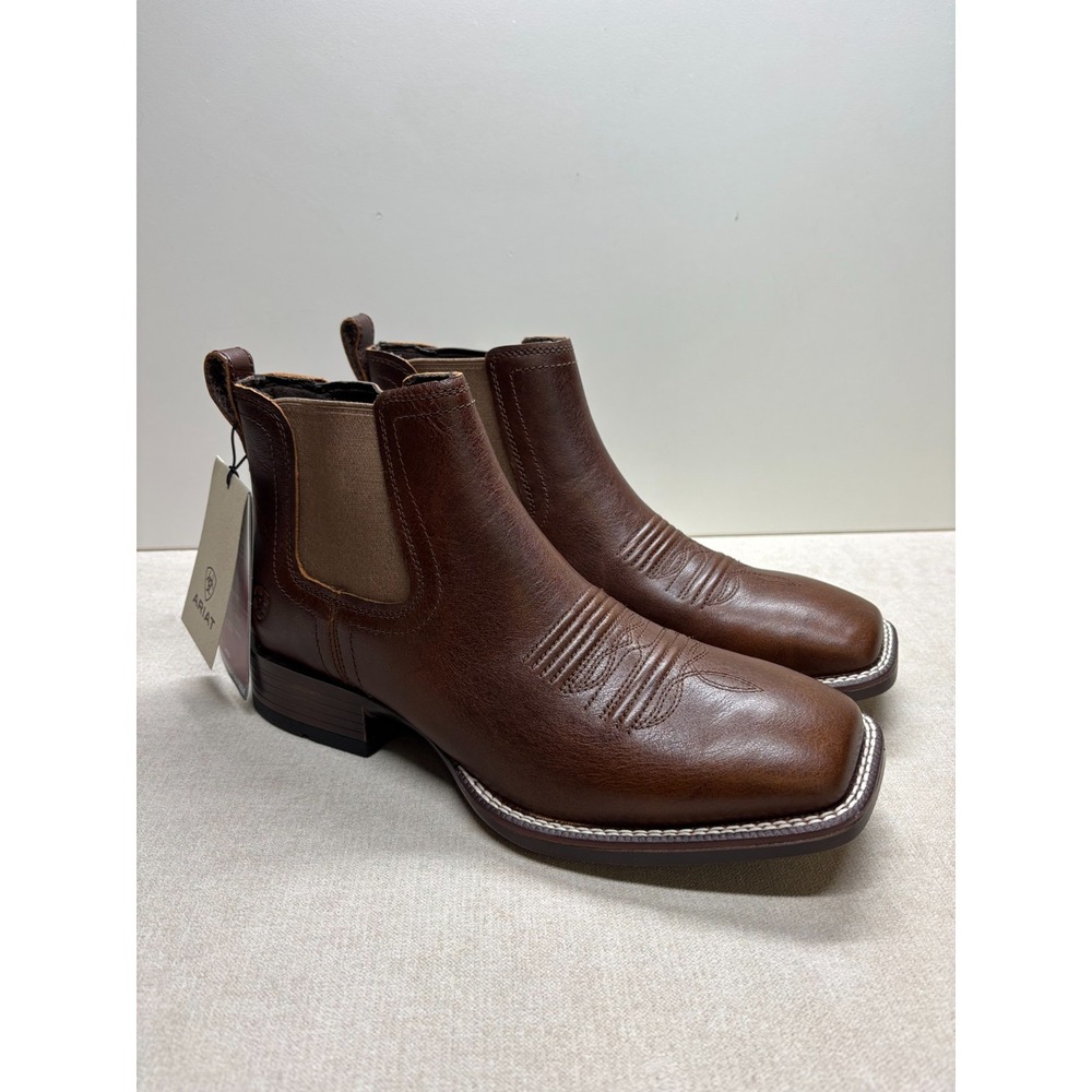 Ariat Chelsea Boot Mens 9.5 Royal Brown Booker Ultra Square Toe Western New